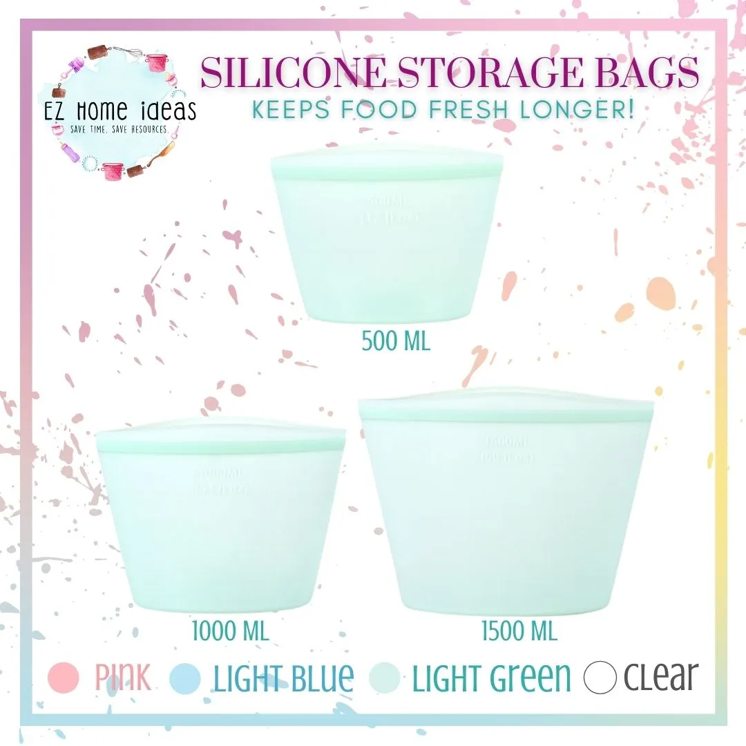 3 pc Set Silicone Storage Bags