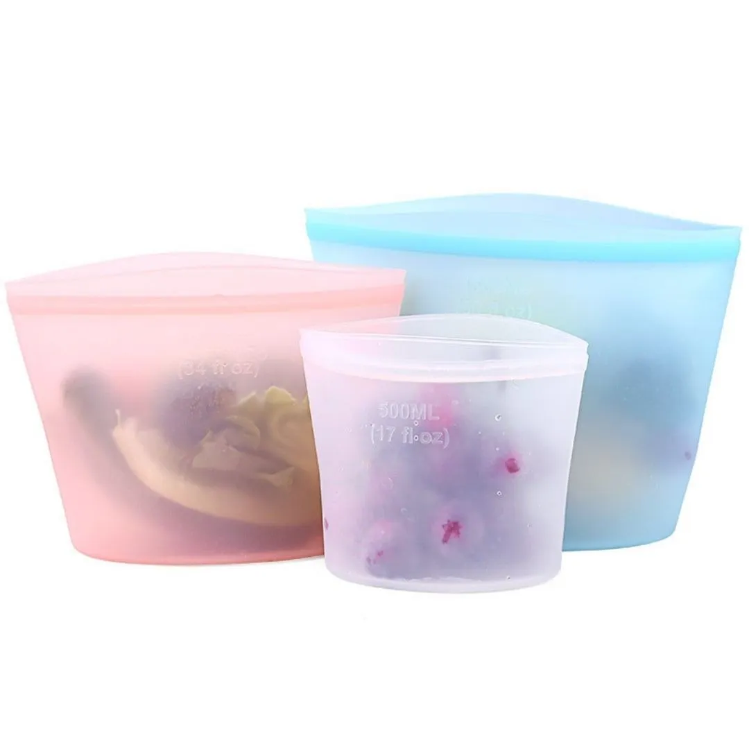 3 pc Set Silicone Storage Bags