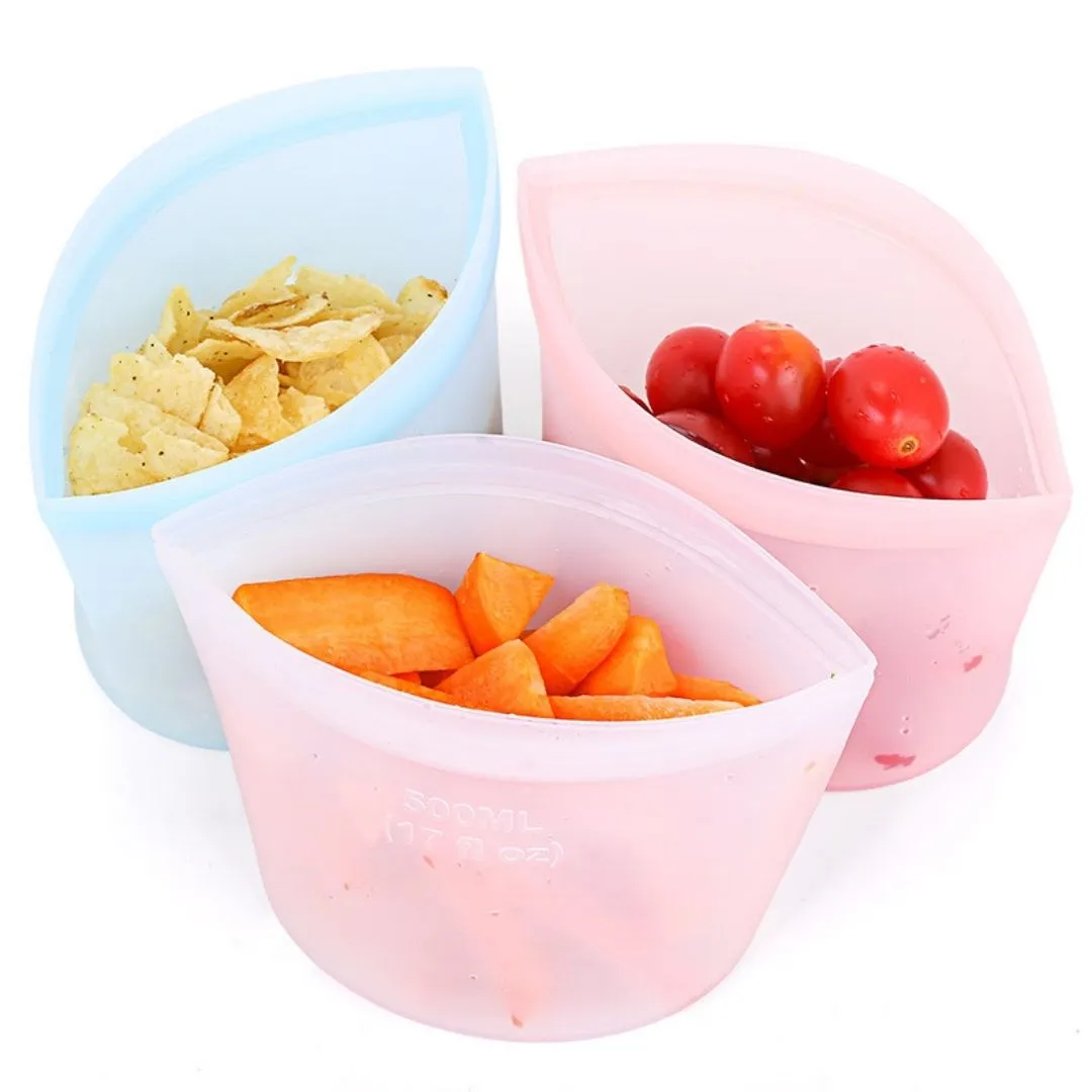 3 pc Set Silicone Storage Bags