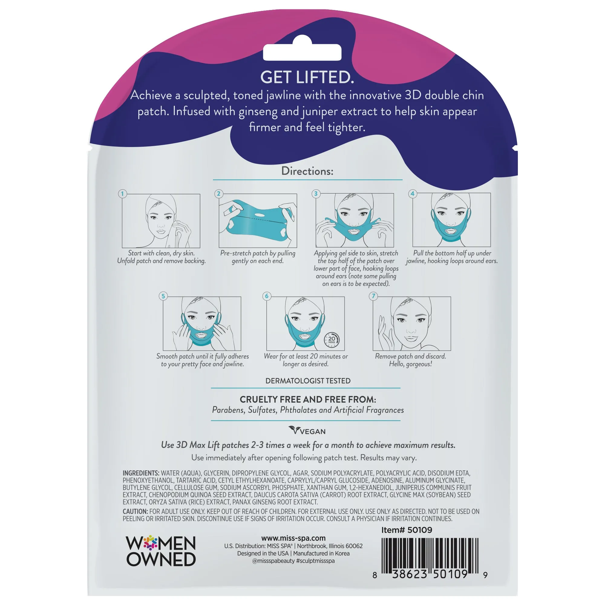 3D Max Lift Double Chin Firming Mask 4 Pack