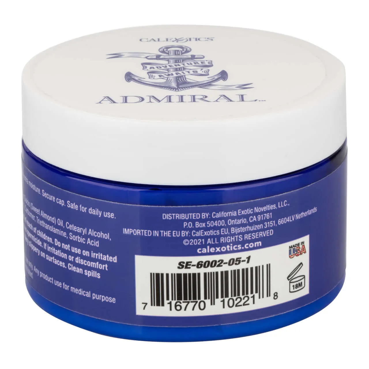 Admiral All Hands On Deck Masturbation Cream 8 Oz Jar