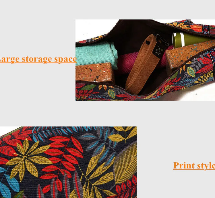 Boho Yoga Bag Multi-function XL Patterned Duffle Bag With Pocket, Yoga Mat bag Sports Fitness Bag