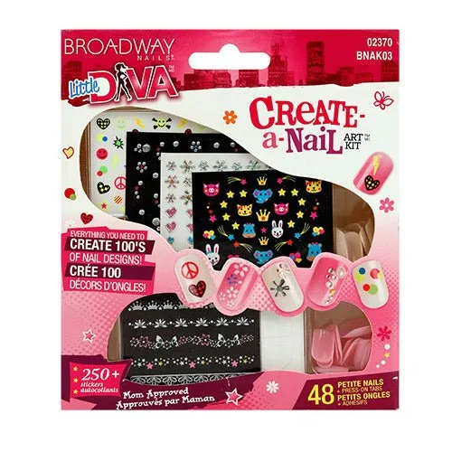 Broadway Little Diva Create-A-Nail Art Kit 48 Nails