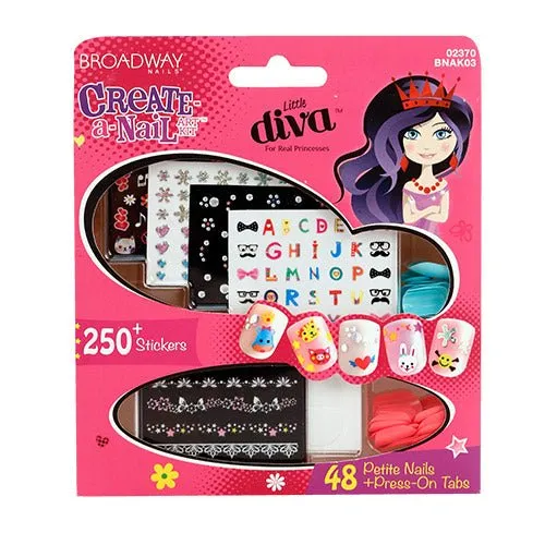 Broadway Little Diva Create-A-Nail Art Kit 48 Nails