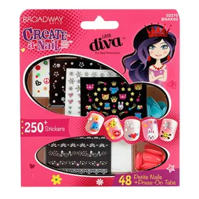 Broadway Little Diva Create-A-Nail Art Kit 48 Nails