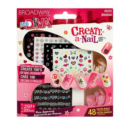 Broadway Little Diva Create-A-Nail Art Kit 48 Nails