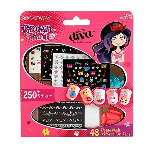 Broadway Little Diva Create-A-Nail Art Kit 48 Nails